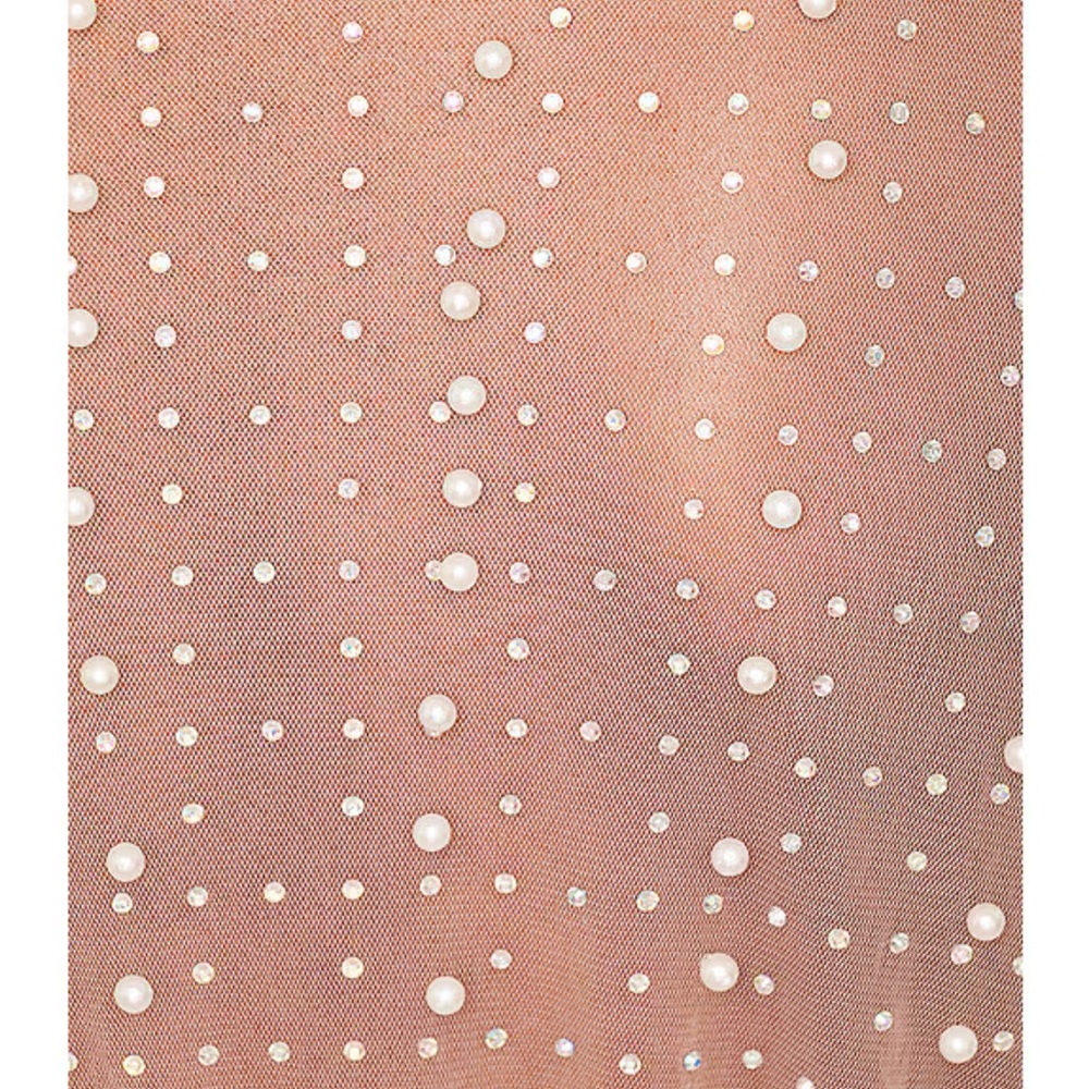 Beach Bunny Late Nights Pearl Mesh Cardigan in Nude - Picture 4 of 6